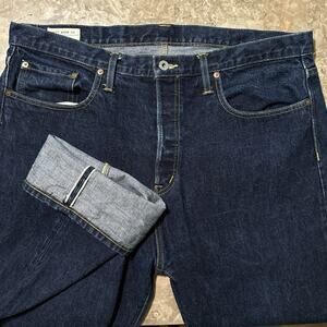 Best Made Co Jeans Mens 38 (fits 40x34) Blue Straight Selvedge Denim Indigo USA